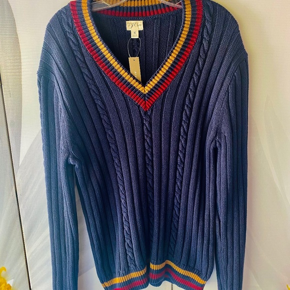 J Crew cable knit varsity style sweater - Picture 2 of 4